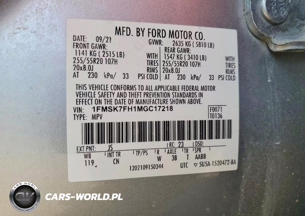 2021 Ford Explorer Limited VIN:1FMSK7FH1MGC17218 - 14