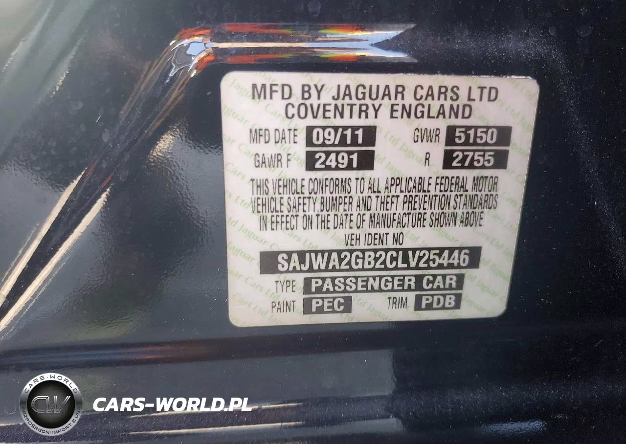 2012 Jaguar Xjl VIN:SAJWA2GB2CLV25446 - 12