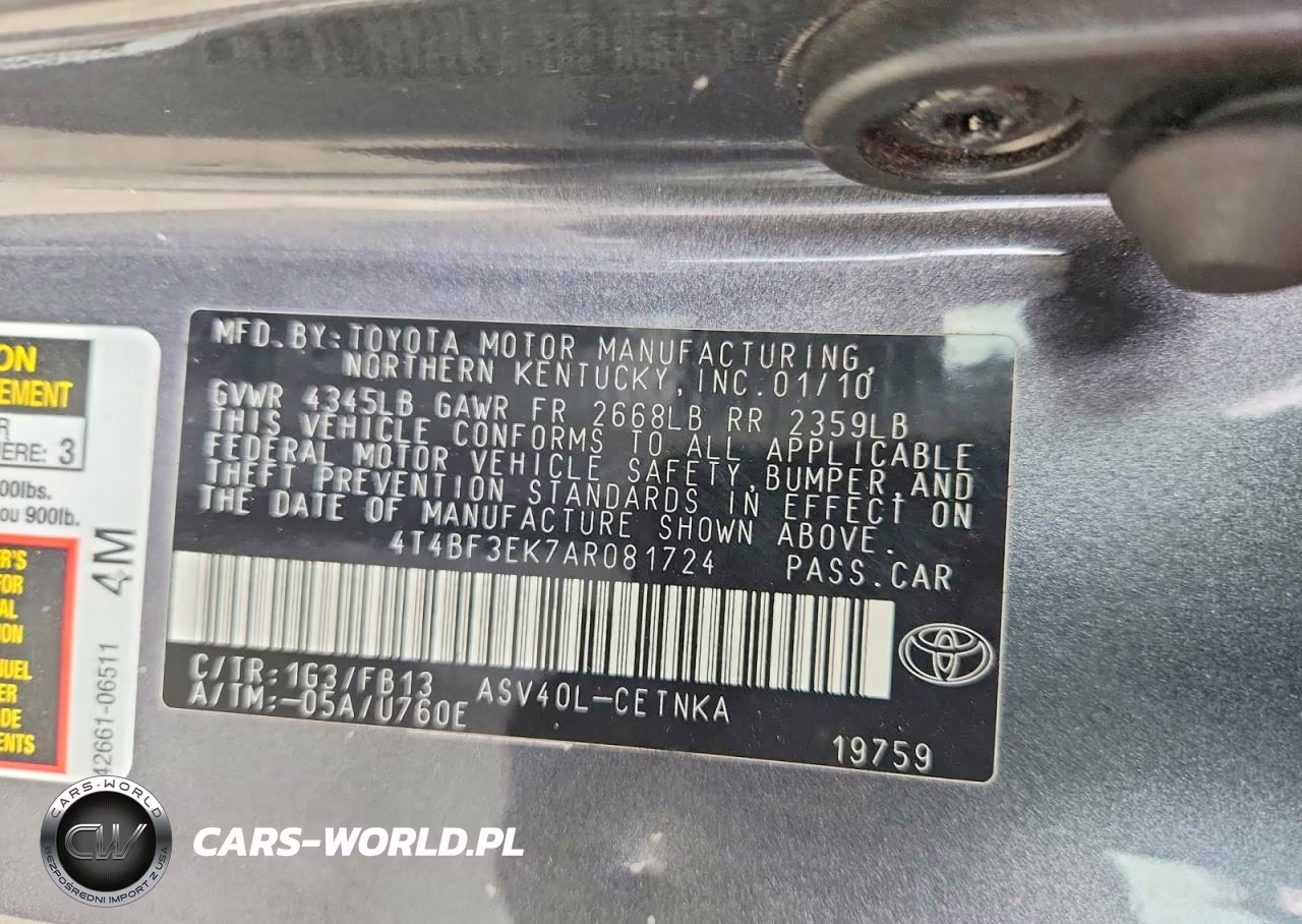 2010 Toyota Camry Le VIN:4T4BF3EK7AR081724 - 13