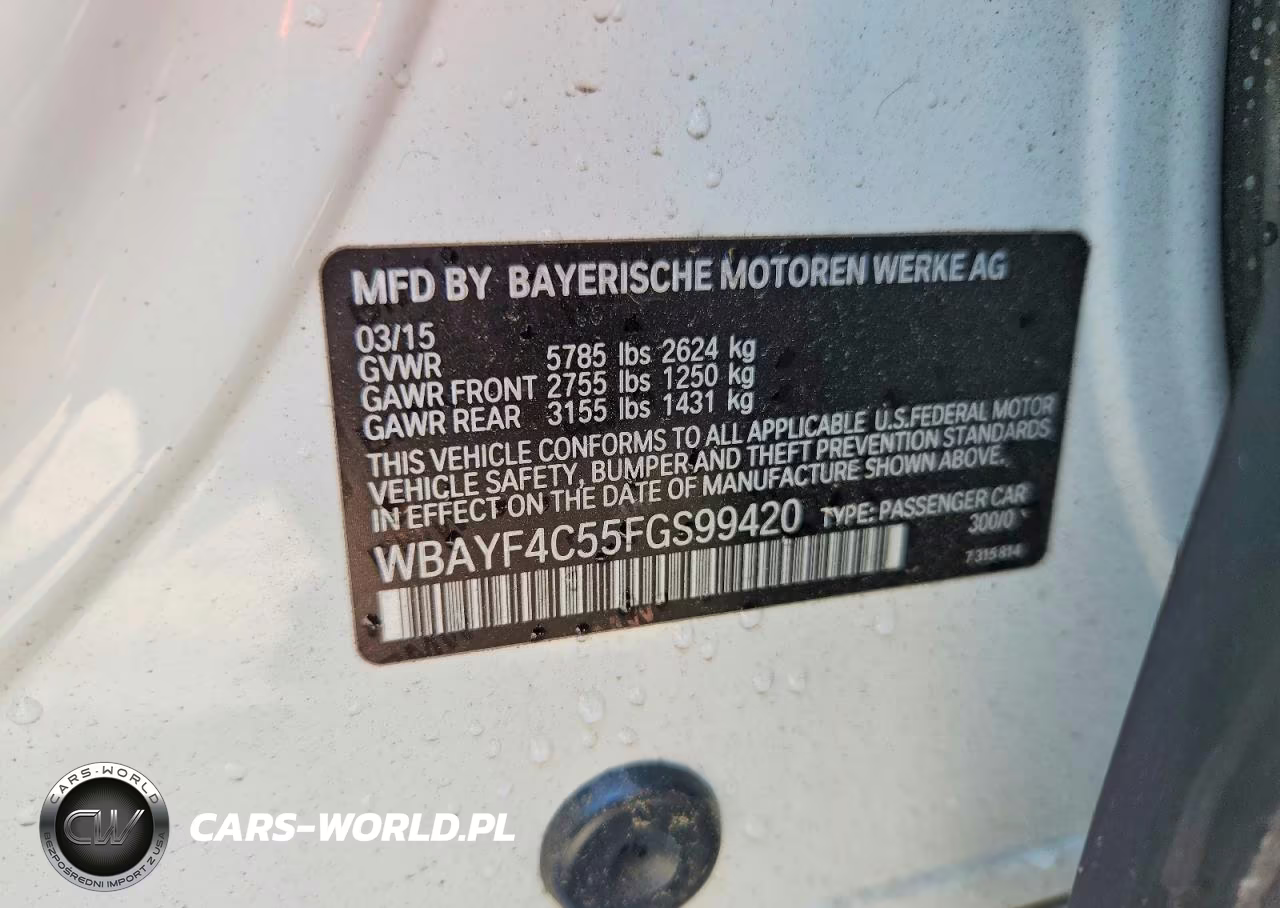 2015 BMW 740 Lxi VIN:WBAYF4C55FGS99420 - 13
