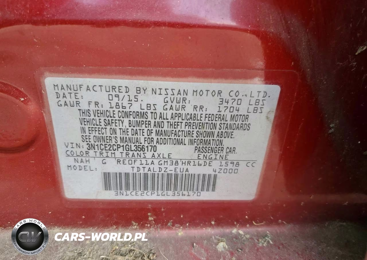 2016 Nissan Versa Note Sv VIN:3N1CE2CP1GL356170 - 12
