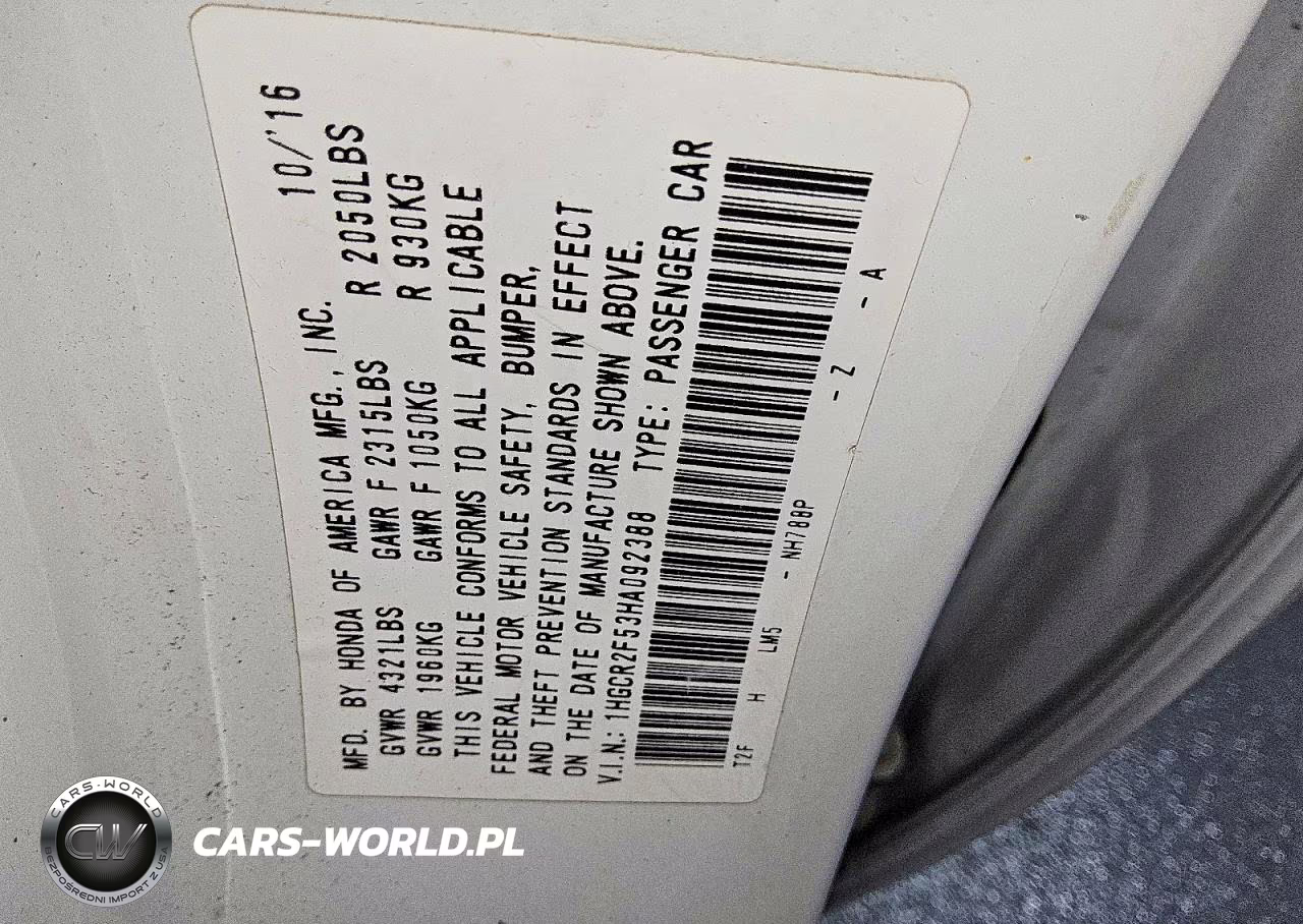 2017 Honda Accord Sport VIN:1HGCR2F53HA092388 - 12