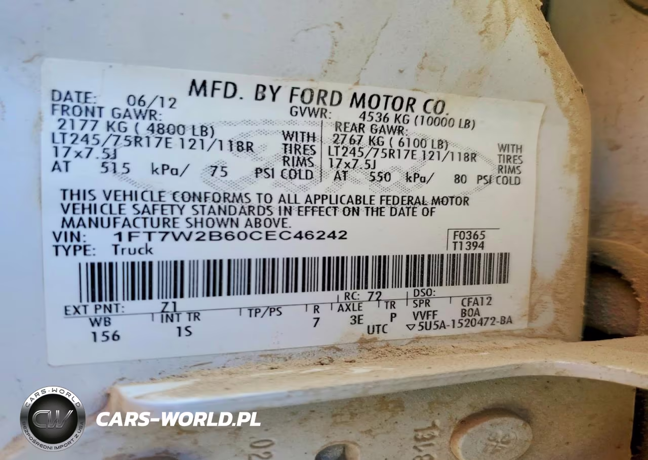 2012 Ford F250 Super Duty VIN:1FT7W2B60CEC46242 - 13
