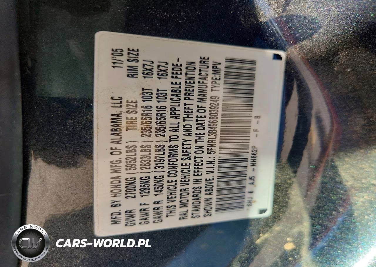2006 Honda Odyssey Ex VIN:5FNRL38496B039249 - 13