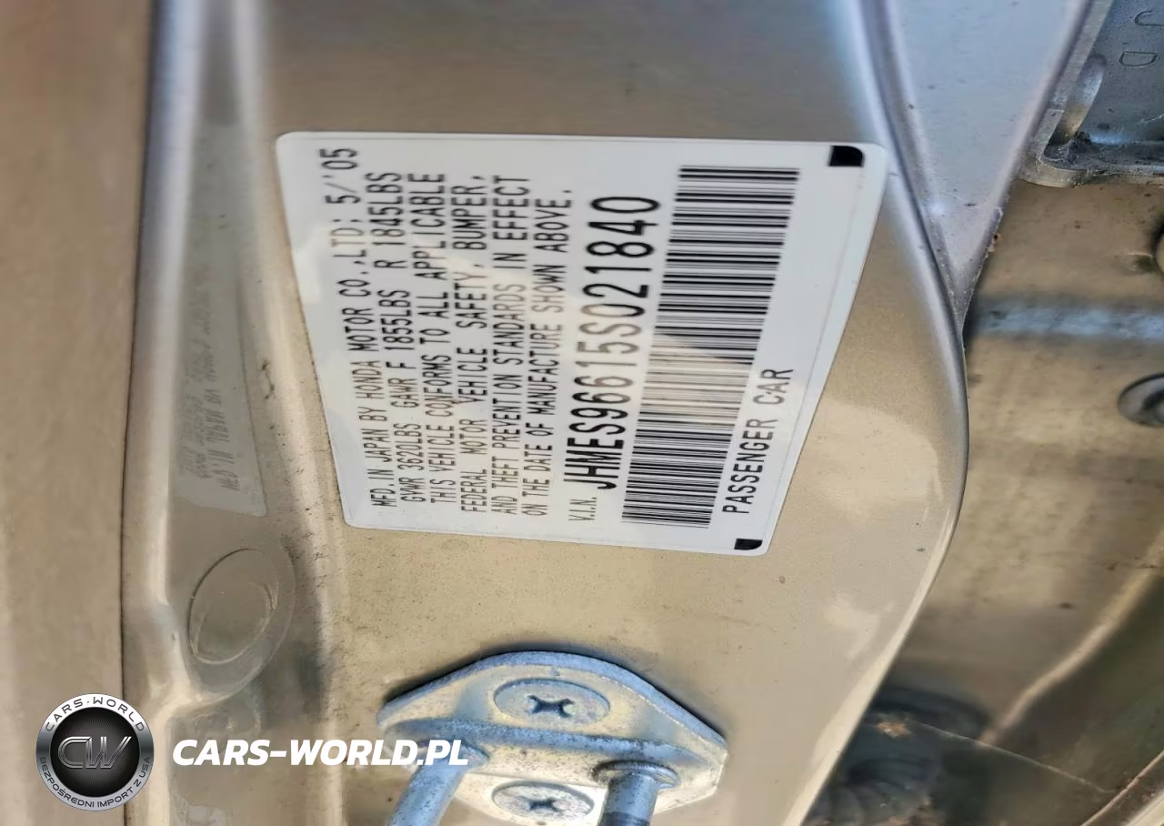2005 Honda Civic Hybrid VIN:JHMES96615S021840 - 12