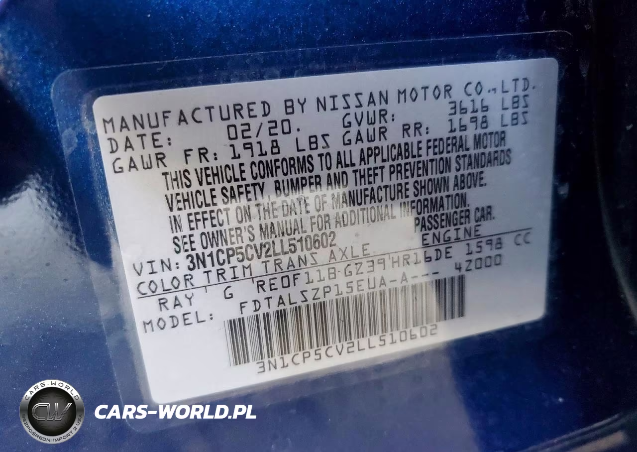 2020 Nissan Kicks Sv VIN:3N1CP5CV2LL510602 - 13