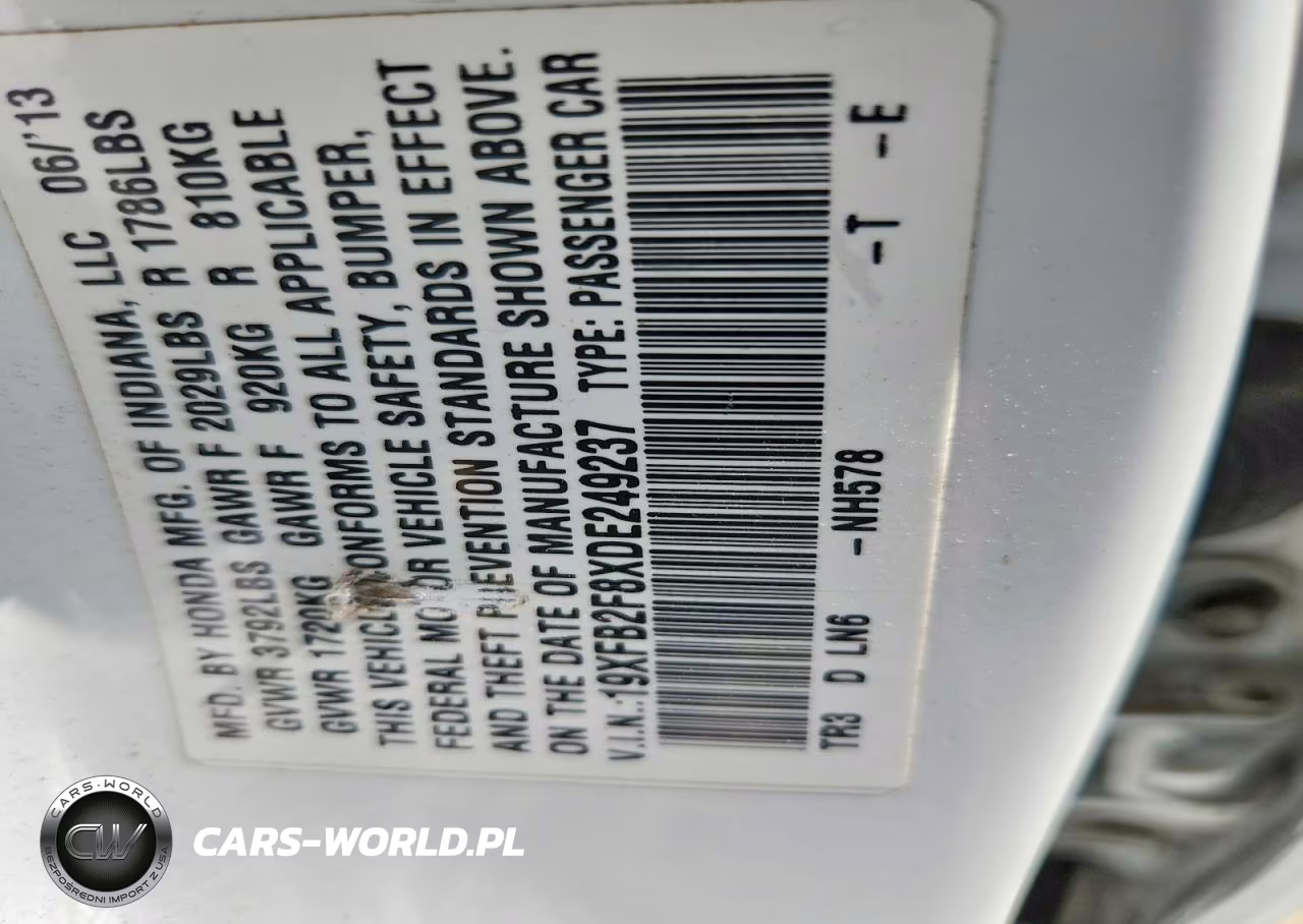2013 Honda Civic Ex VIN:19XFB2F8XDE249237 - 12