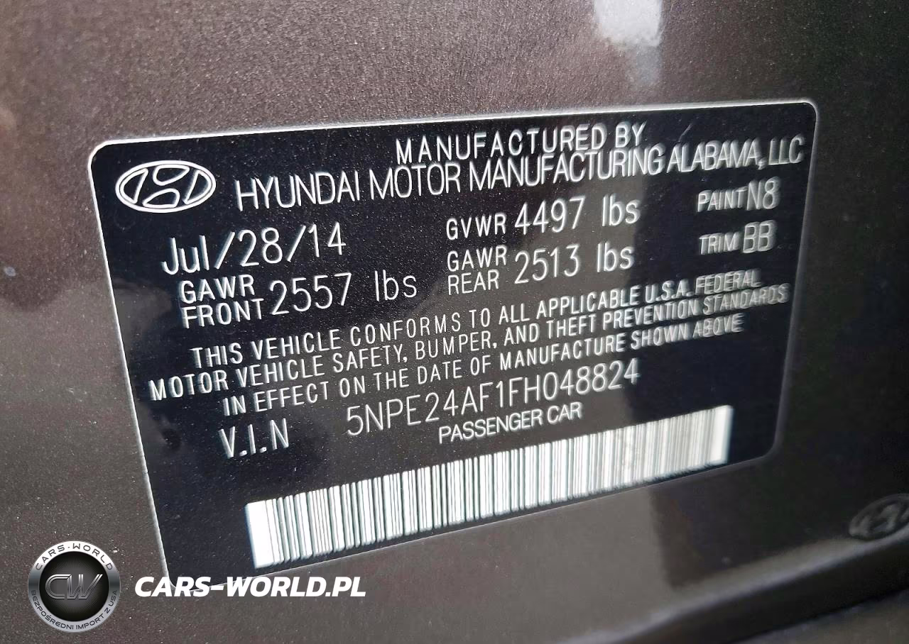 2015 Hyundai Sonata VIN:5NPE24AF1FH048824 - 12
