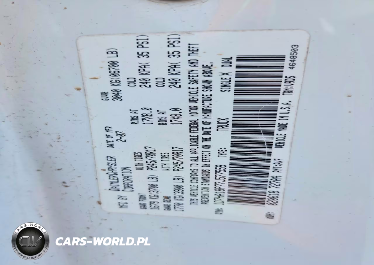 2007 Dodge Ram 1500 St-Slt VIN:1D7HA18P77J577559 - 12