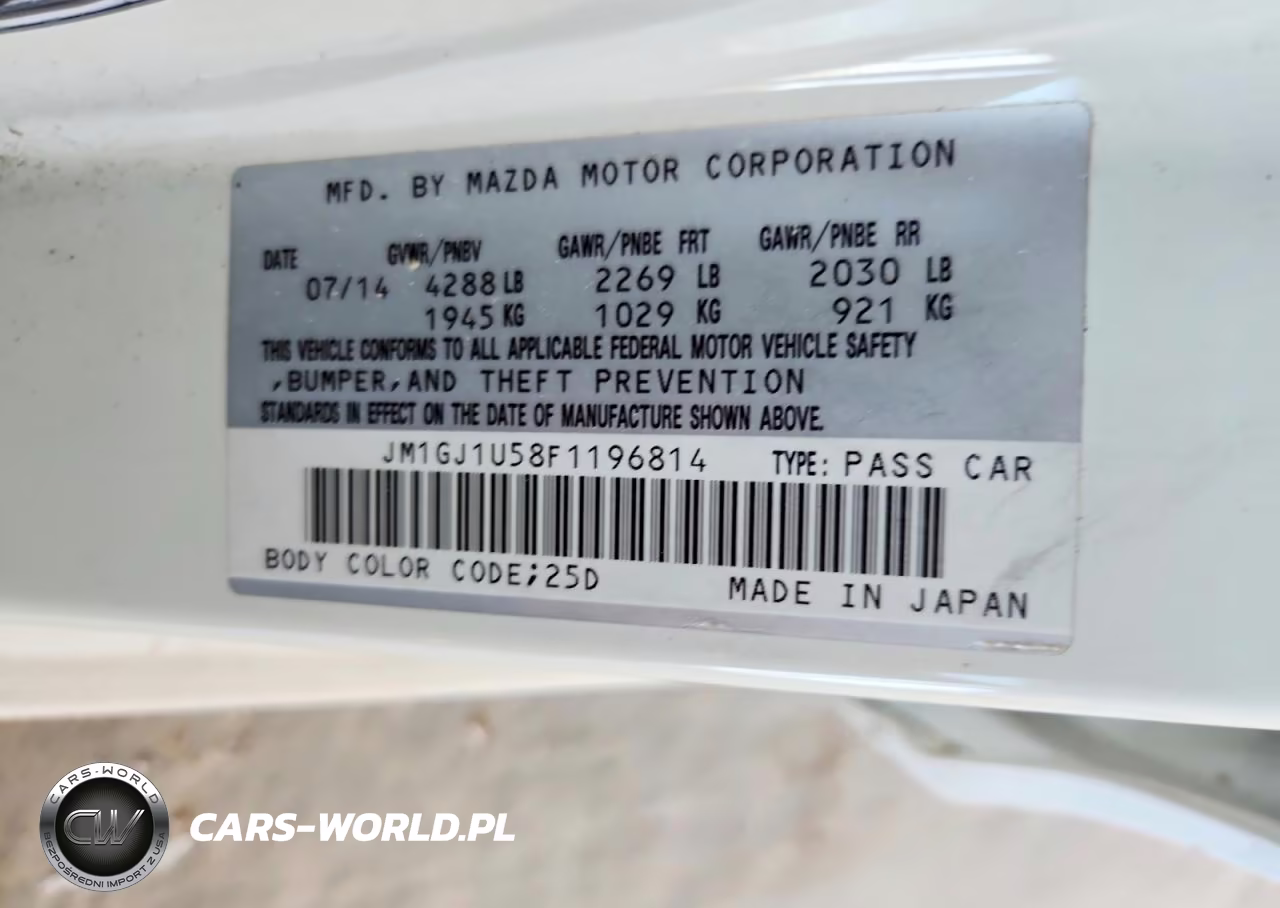 2015 Mazda 6 Sport VIN:JM1GJ1U58F1196814 - 12