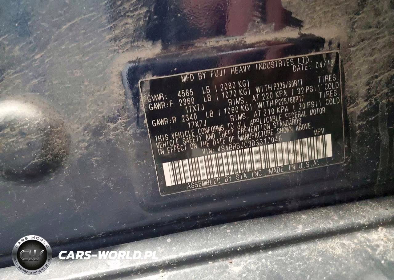 2013 Subaru Outback 2.5I Limited VIN:4S4BRBJC3D3317046 - 13