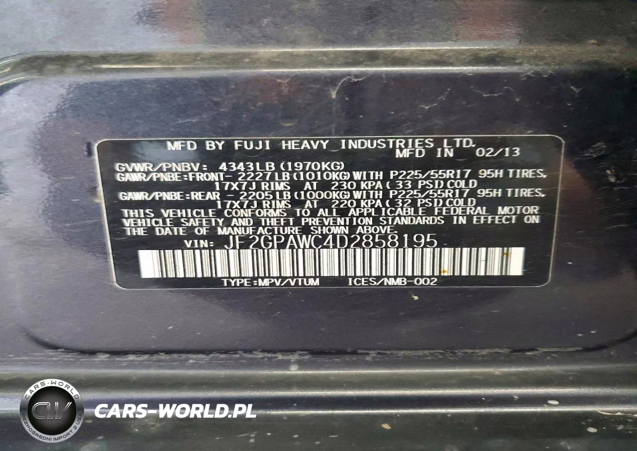 2013 Subaru Xv Crosstrek 2.0 Premium VIN:JF2GPAWC4D2858195 - 13