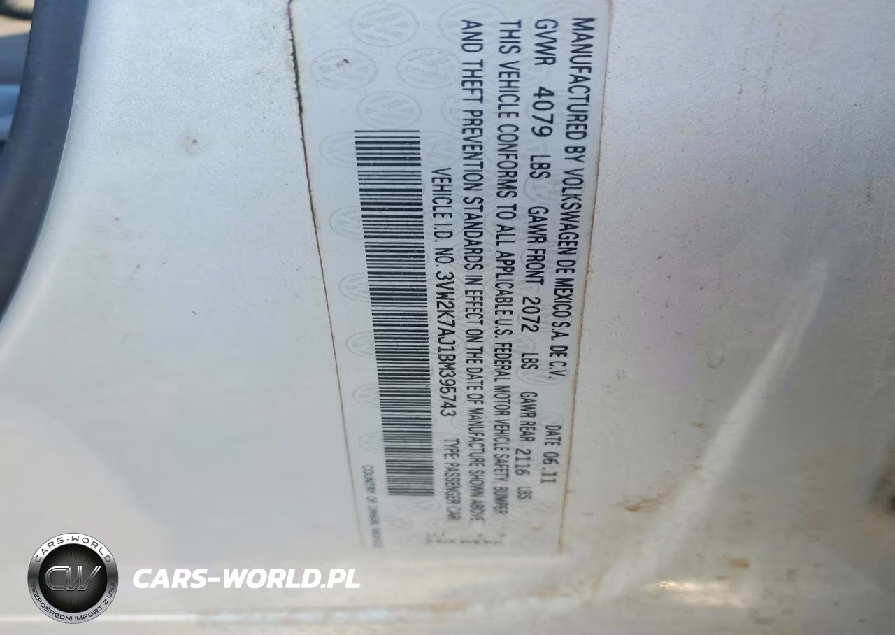 2011 Volkswagen Jetta Base VIN:3VW2K7AJ1BM395743 - 12