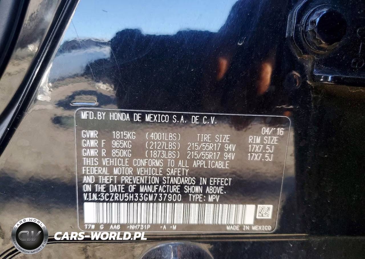 2016 Honda Hr-V Lx VIN:3CZRU5H33GM737900 - 13