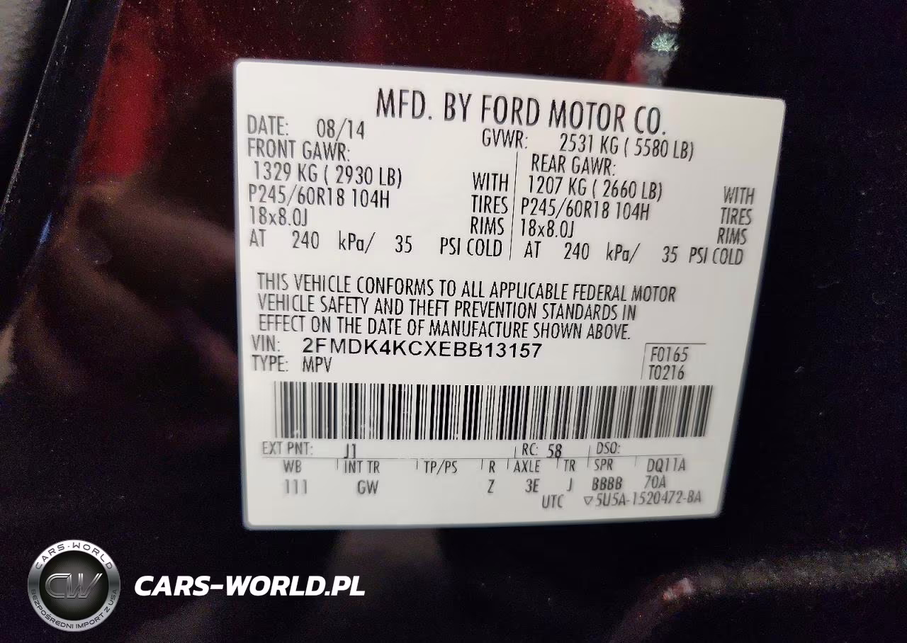 2014 Ford Edge Limited VIN:2FMDK4KCXEBB13157 - 13
