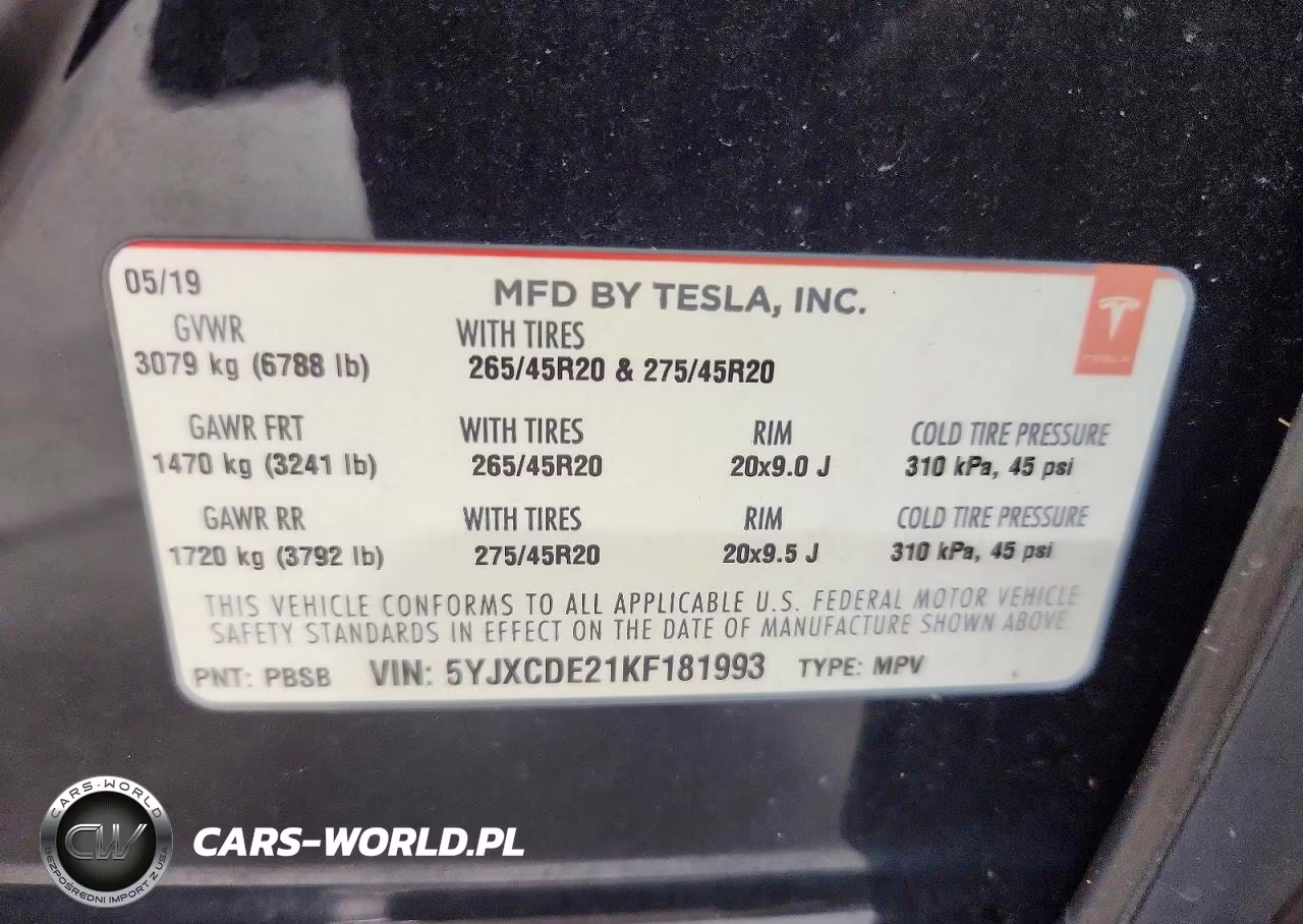 2019 Tesla Model X VIN:5YJXCDE21KF181993 - 13