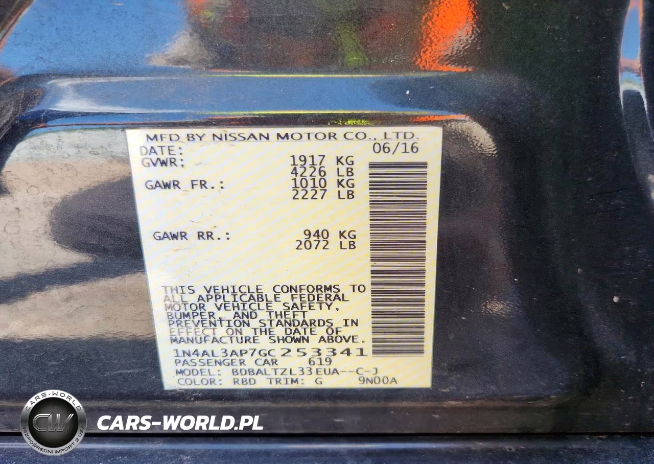 2016 Nissan Altima 2.5 Sl VIN:1N4AL3AP7GC253341 - 12