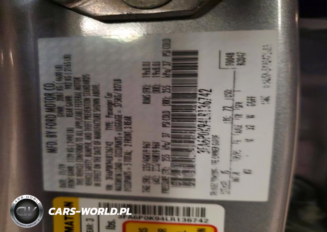 2026 Ford Fusion Titanium VIN:3FA6P0K94LR136742 - 12