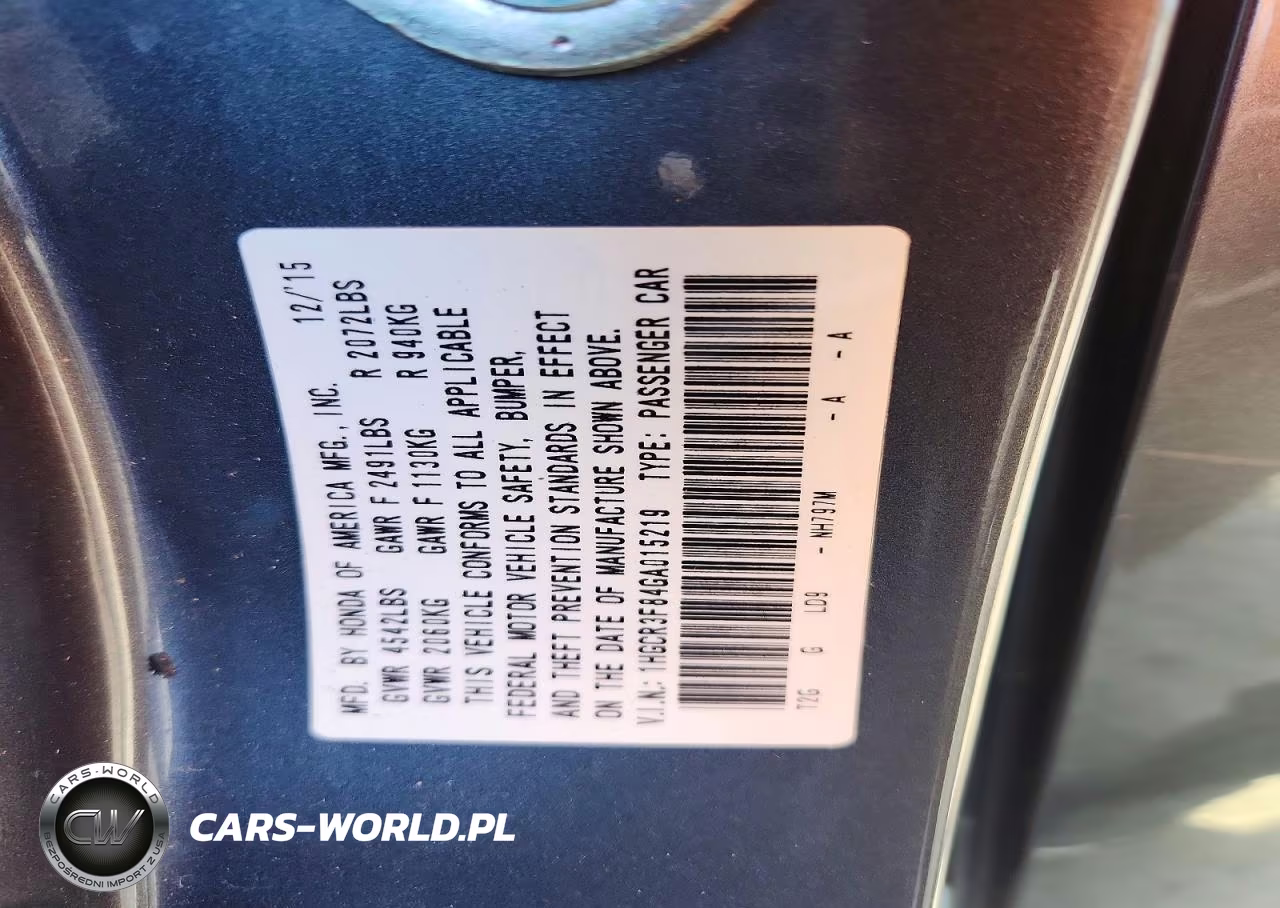 2016 Honda Accord Exl VIN:1HGCR3F84GA015219 - 12