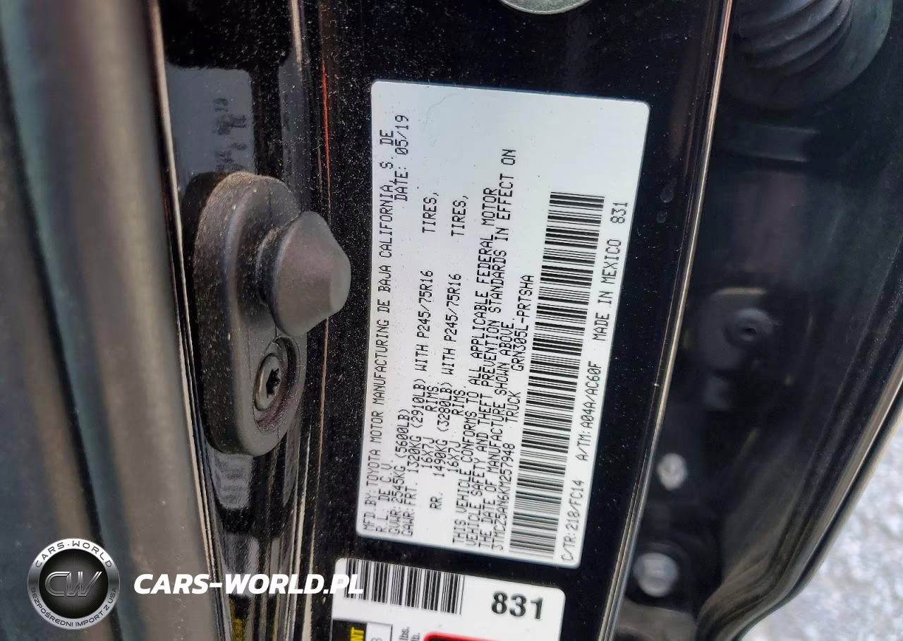 2019 Toyota Tacoma Sr5 V6 VIN:3TMCZ5AN6KM257948 - 12