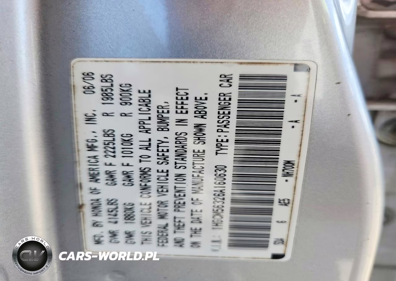 2006 Honda Accord Se VIN:1HGCM56326A160630 - 12