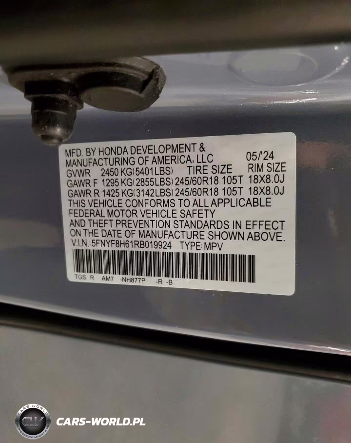 2024 Honda Passport Trail Sport VIN:5FNYF8H61RB019924 - 13
