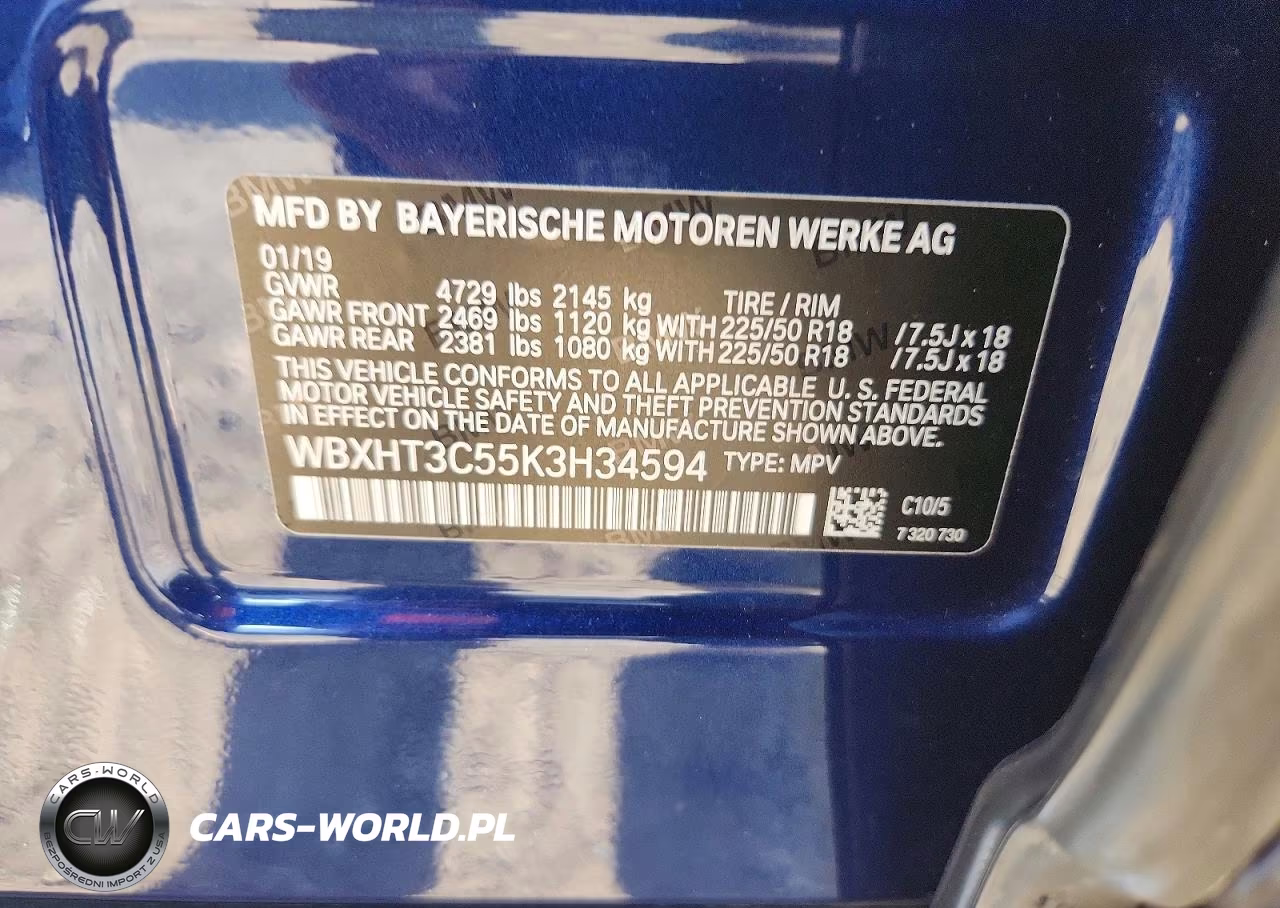 2019 BMW X1 xDrive28I VIN:WBXHT3C55K3H34594 - 14