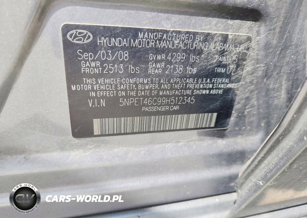 2009 Hyundai Sonata Gls VIN:5NPET46C99H512345 - 12