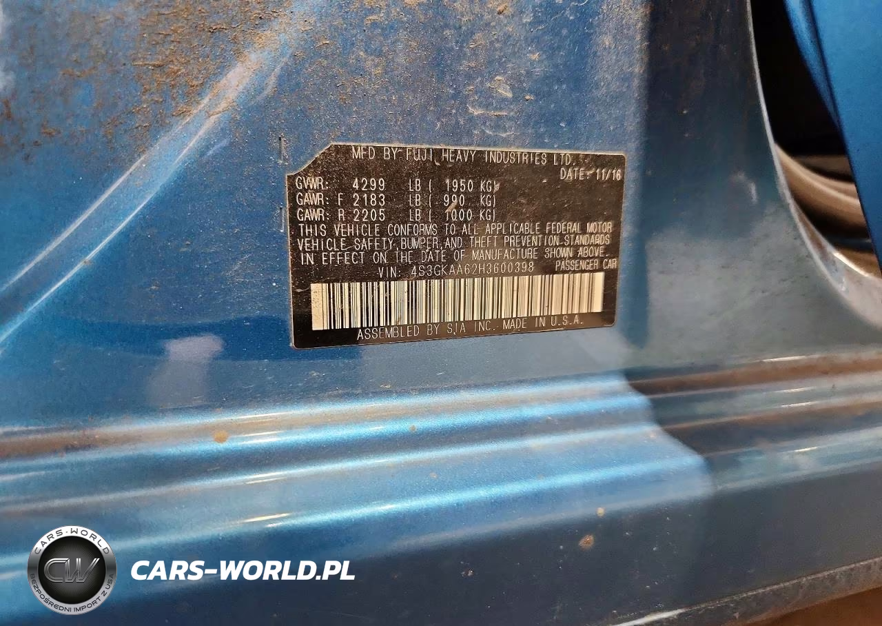 2017 Subaru Impreza VIN:4S3GKAA62H3600398 - 12