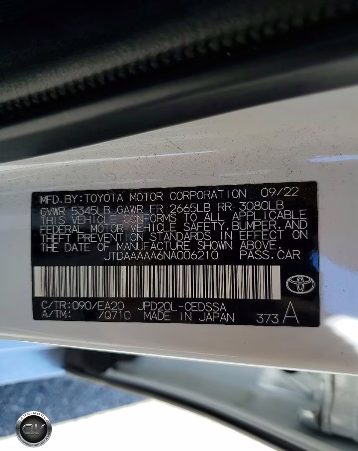2022 Toyota Mirai Xle VIN:JTDAAAAA6NA006210 - 12