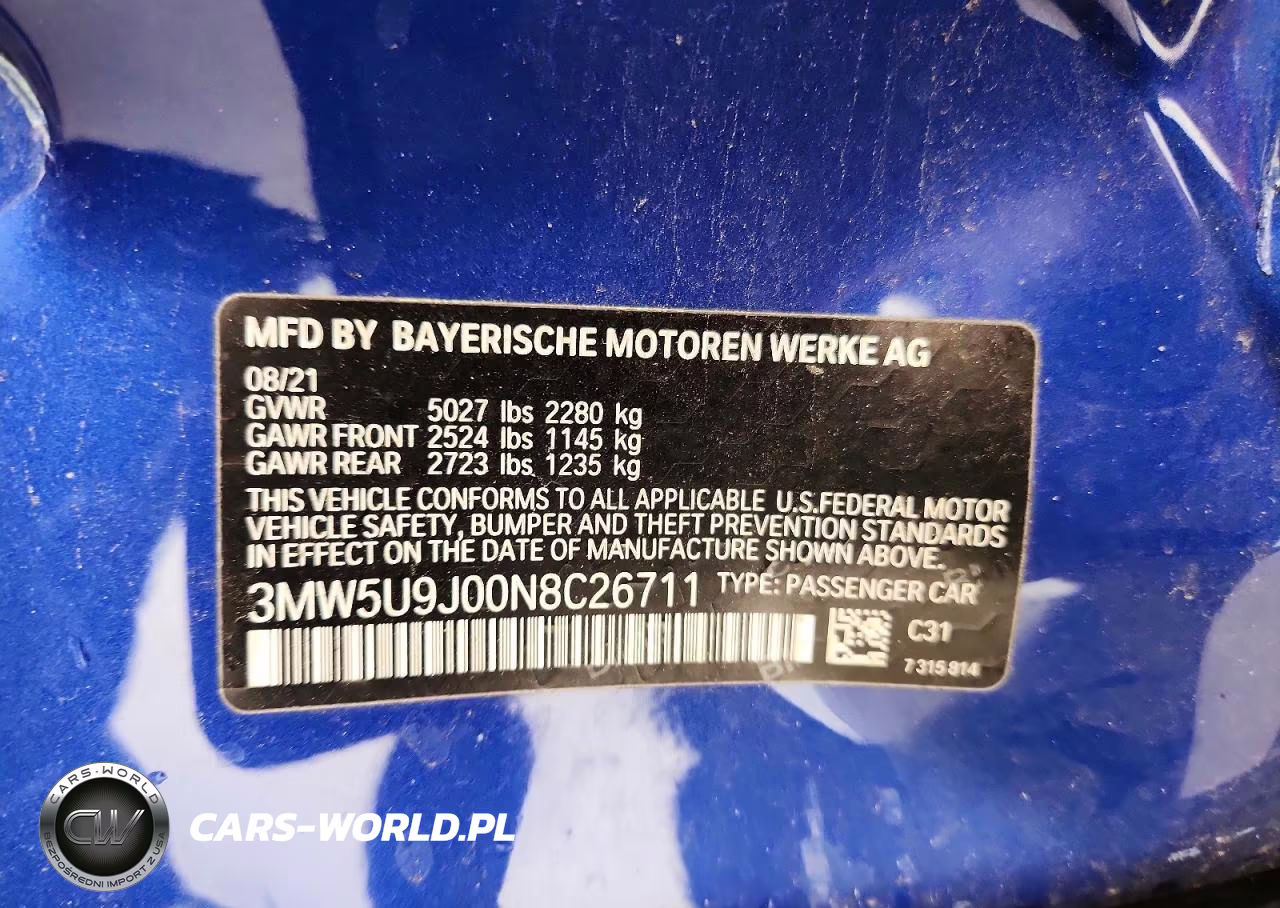 2022 BMW M340Xi VIN:3MW5U9J00N8C26711 - 13