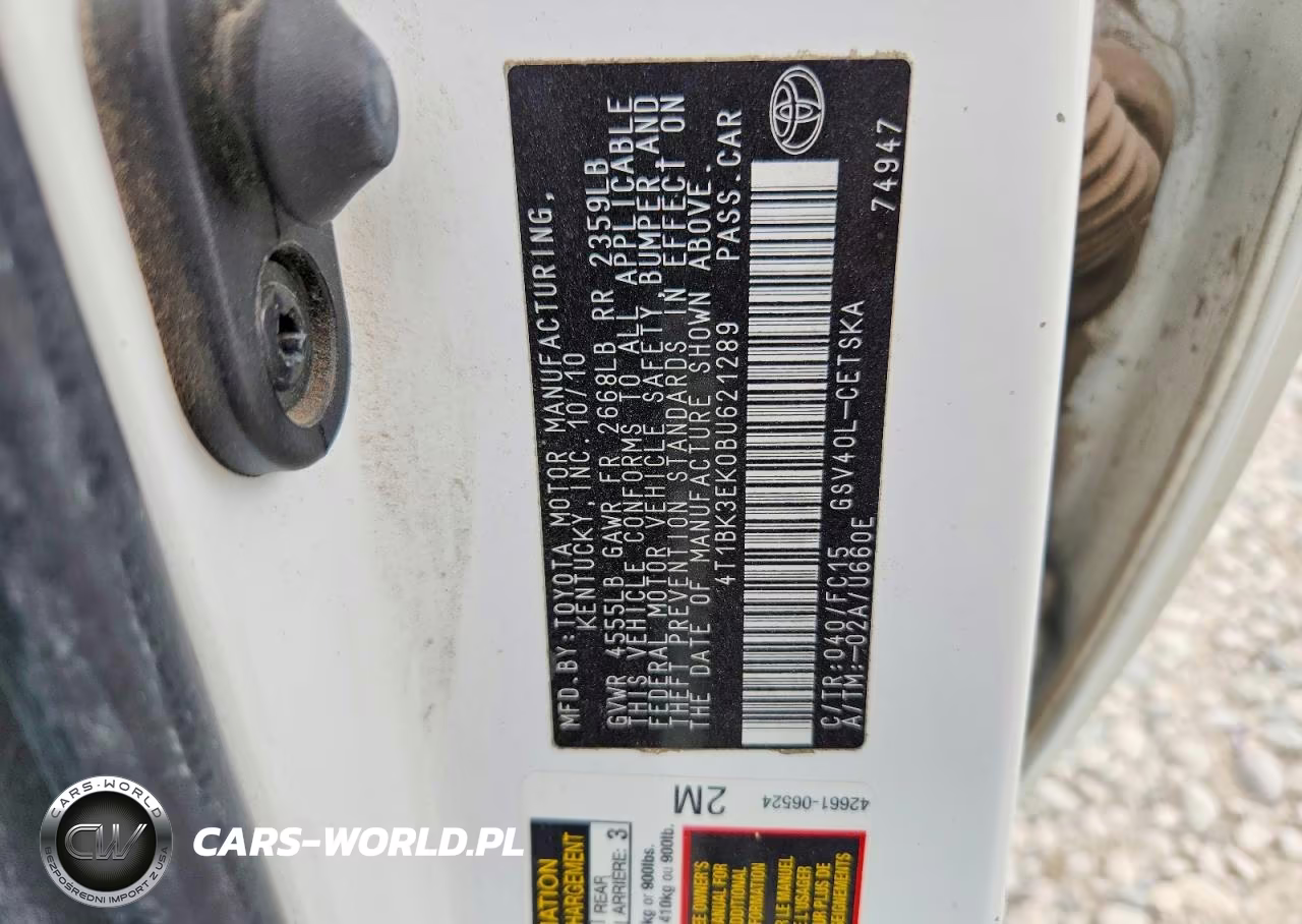 2011 Toyota Camry Se V6 VIN:4T1BK3EK0BU621289 - 13