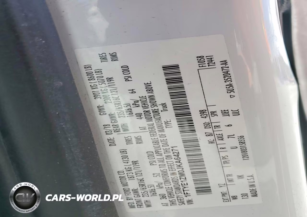 2018 Ford Transit T-150 VIN:1FTYE1ZM0JKA64271 - 13