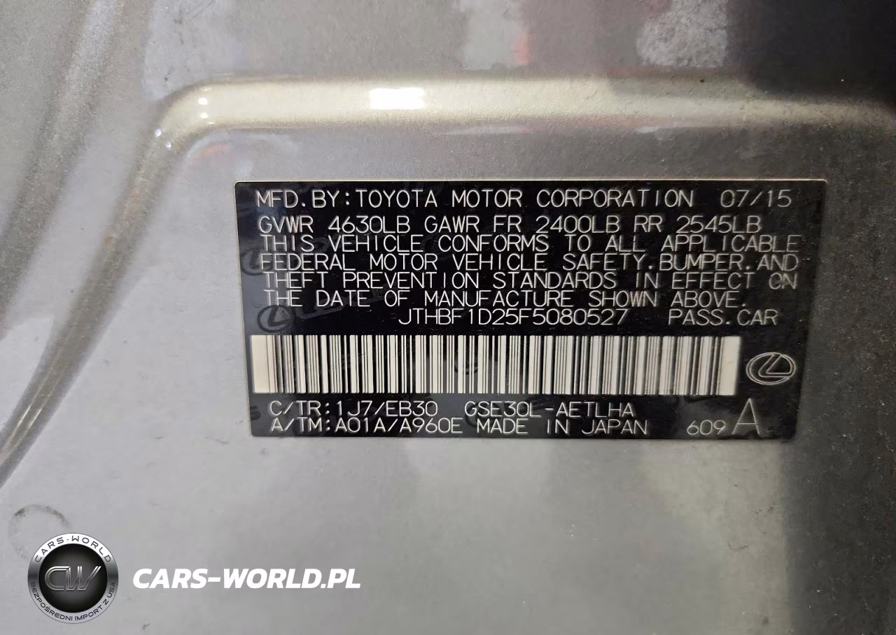 2015 Lexus Is 250 VIN:JTHBF1D25F5080527 - 13