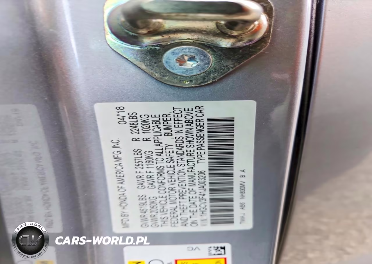 2018 Honda Accord VIN:1HGCV3F41JA003206 - 12