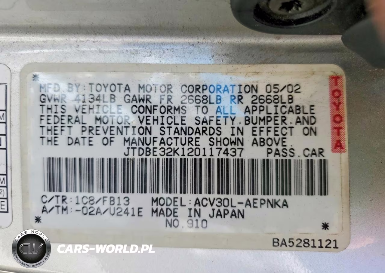 2002 Toyota Camry Le VIN:JTDBE32K120117437 - 12