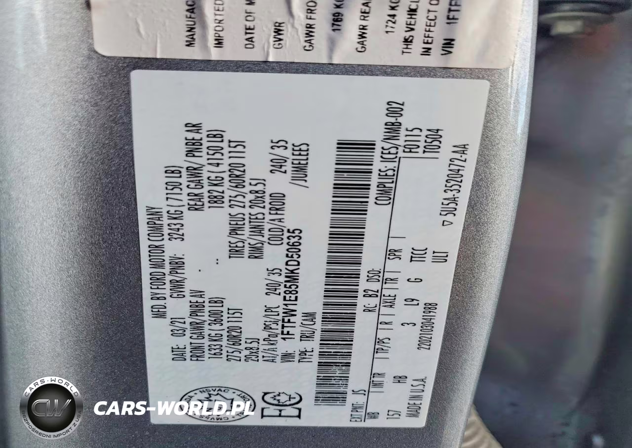 2021 Ford F150 Supercrew VIN:1FTFW1E85MKD50635 - 12