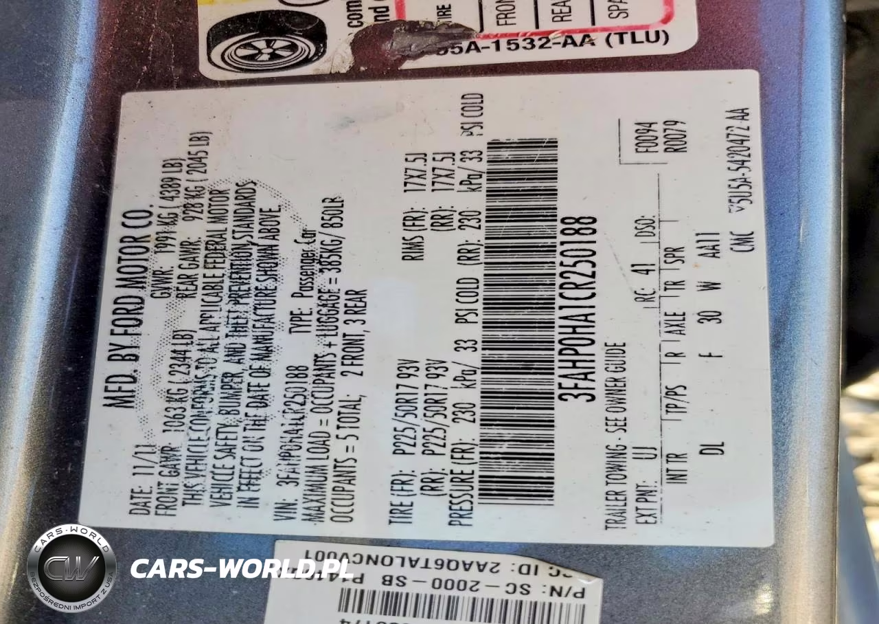 2012 Ford Fusion Se VIN:3FAHP0HA1CR250188 - 12