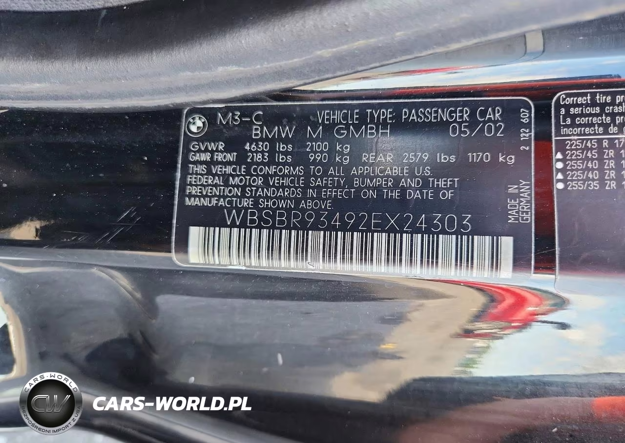2002 BMW M3 VIN:WBSBR93492EX24303 - 12