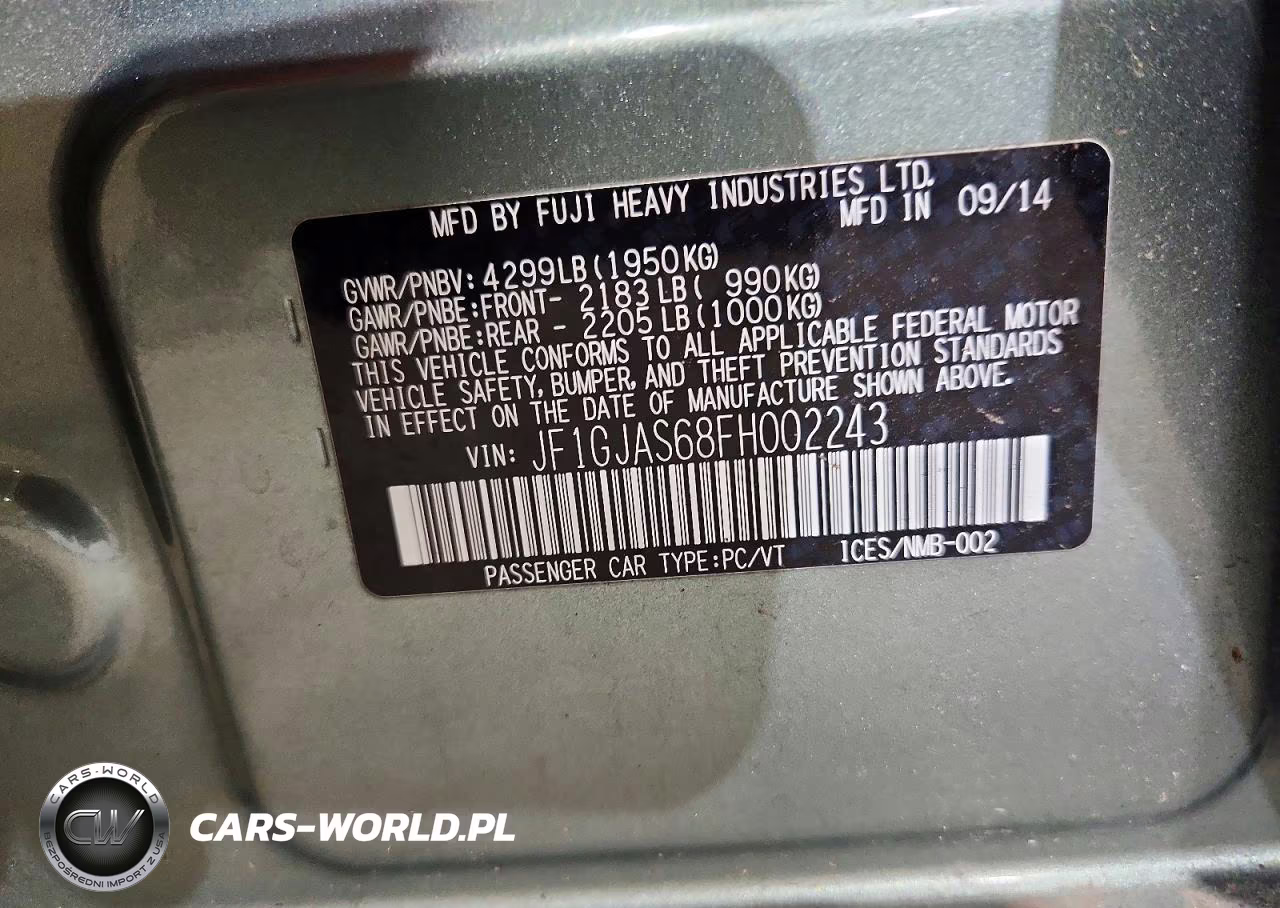 2015 Subaru Impreza Sport Limited VIN:JF1GJAS68FH002243 - 12