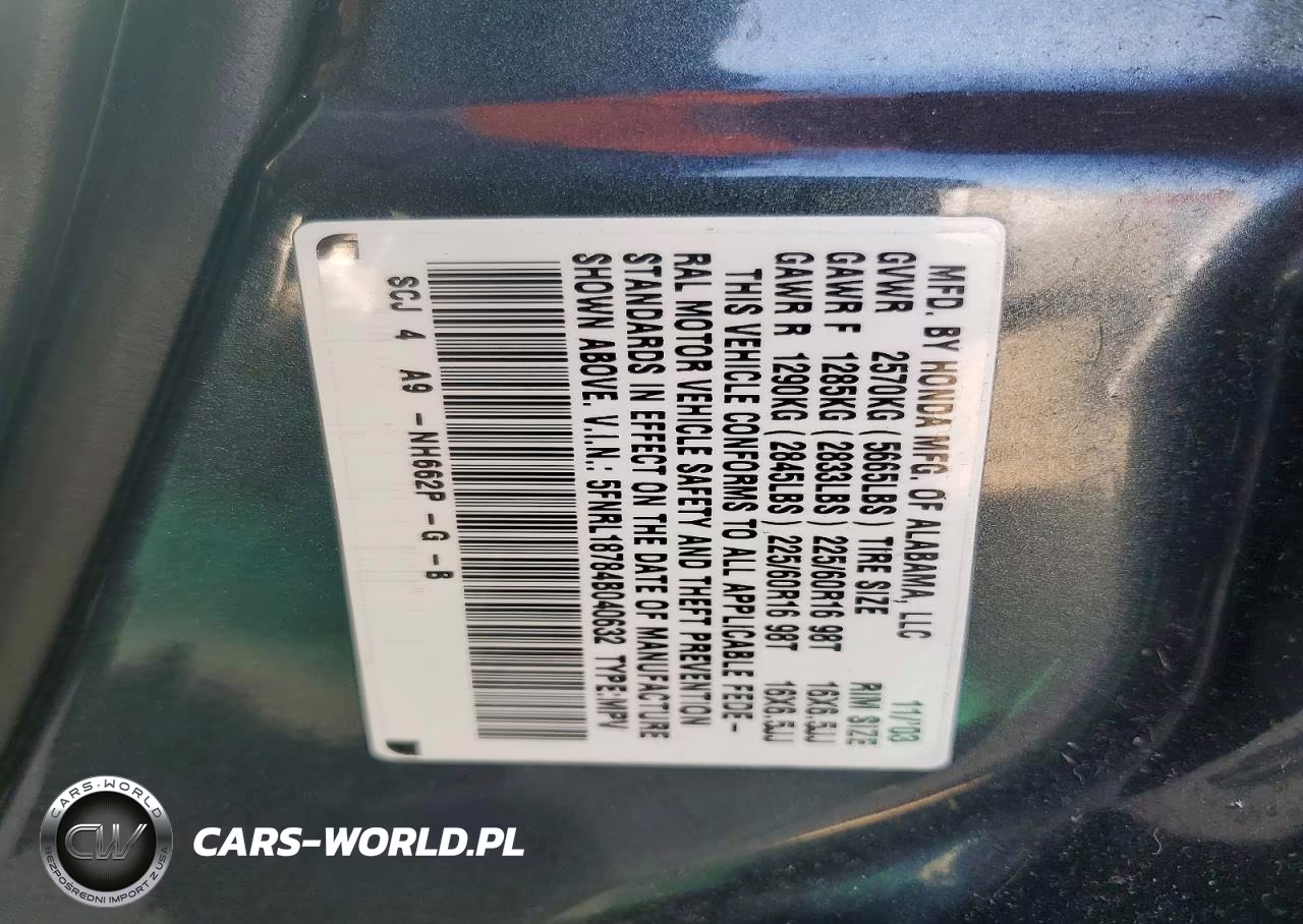 2004 Honda Odyssey Exl VIN:5FNRL18784B040632 - 13