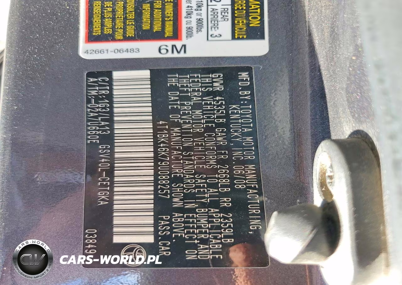 2009 Toyota Camry Xle V6 VIN:4T1BK46K79U088257 - 12