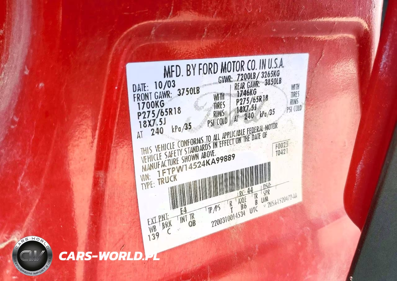 2004 Ford F150 Supercrew VIN:1FTPW14524KA99889 - 12