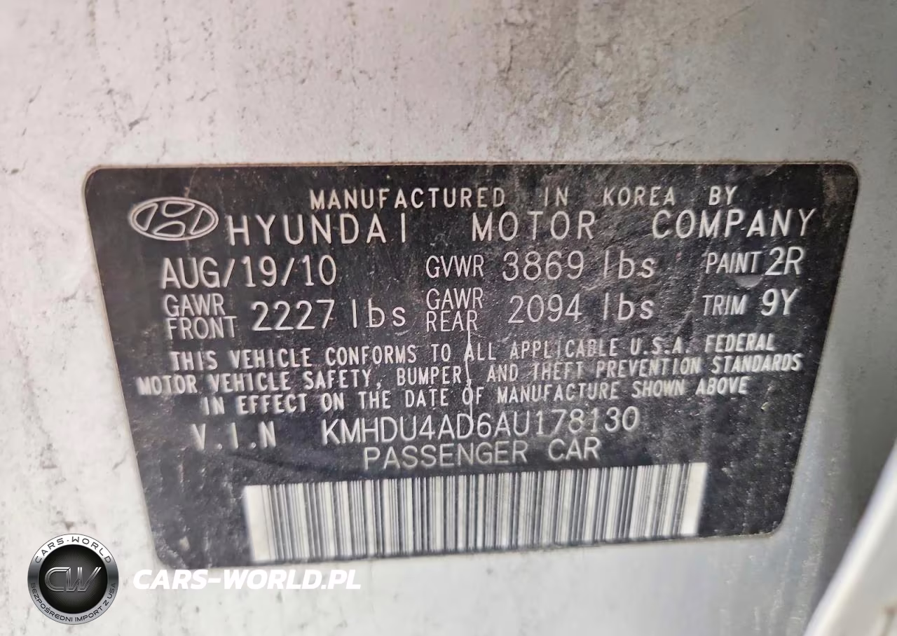 2010 Hyundai Elantra Se VIN:KMHDU4AD6AU178130 - 12