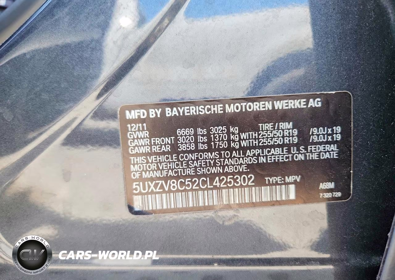 2012 BMW X5 xDrive50I VIN:5UXZV8C52CL425302 - 12
