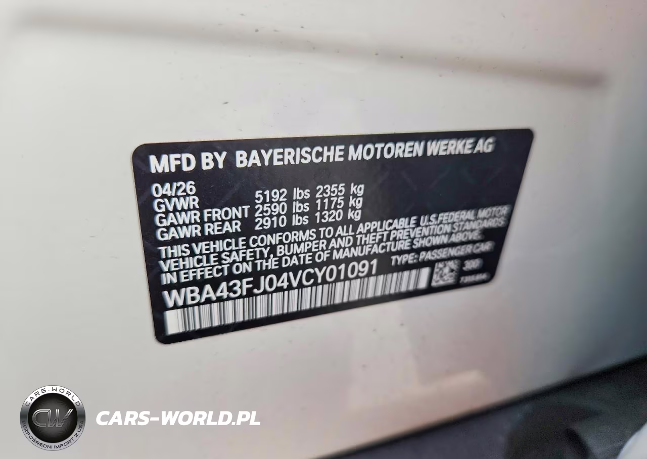 2027 BMW 530 I VIN:WBA43FJ04VCY01091 - 12