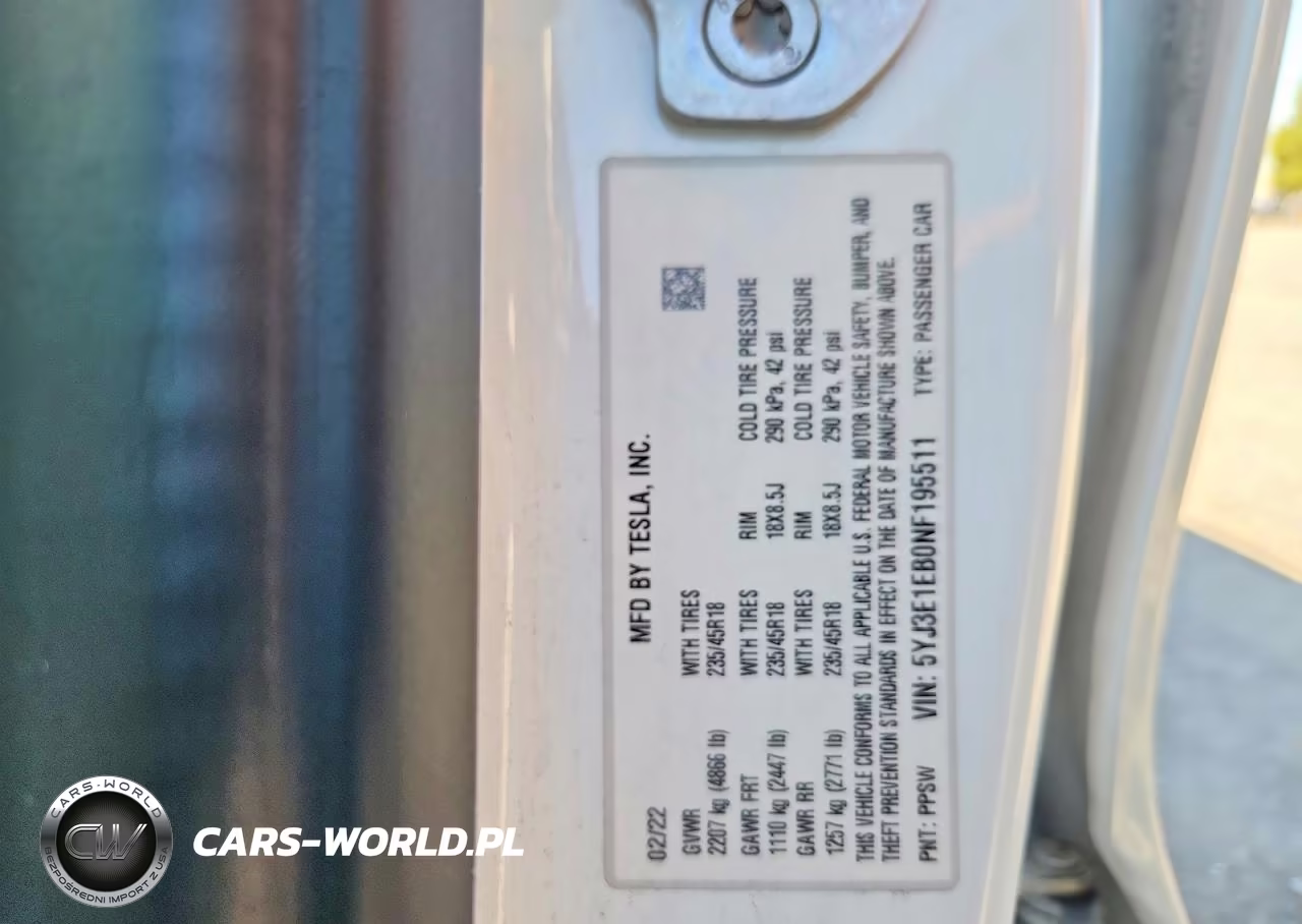 2022 Tesla Model 3 VIN:5YJ3E1EB0NF195511 - 13