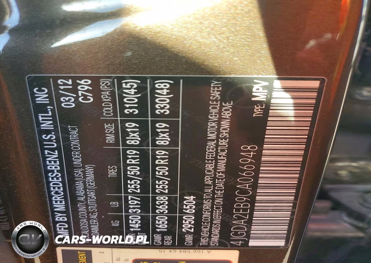 2012 Mercedes-Benz Ml 350 Bluetec VIN:4JGDA2EB9CA066948 - 12