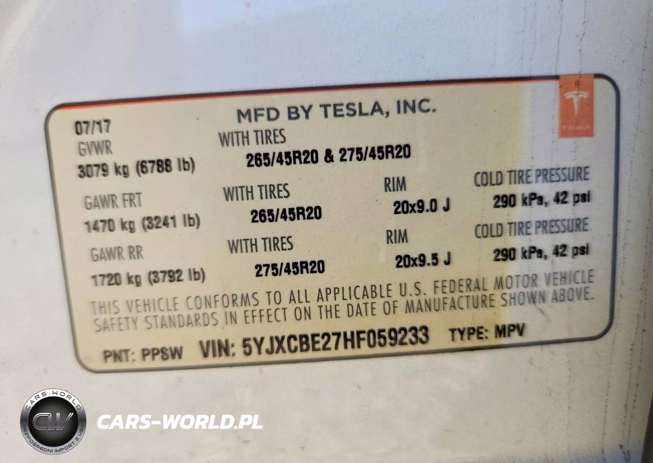2017 Tesla Model X VIN:5YJXCBE27HF059233 - 12