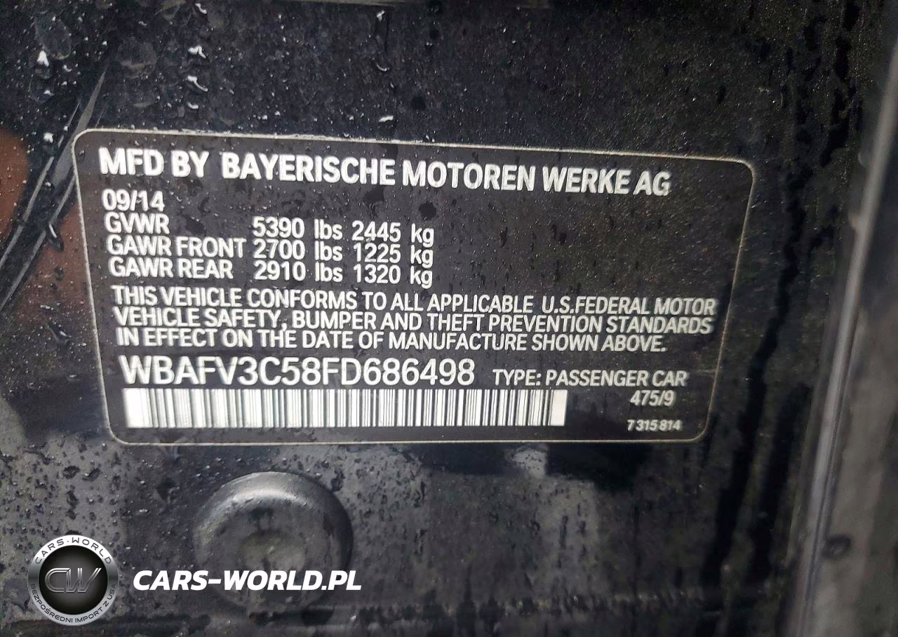 2015 BMW 535 D xDrive VIN:WBAFV3C58FD686498 - 12